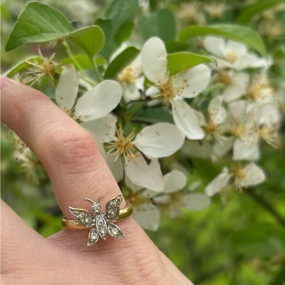 Vintage 14k Gold Filled Butterfly Ring - Picture 3 of 5